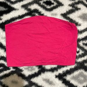 Pink cropped tube top